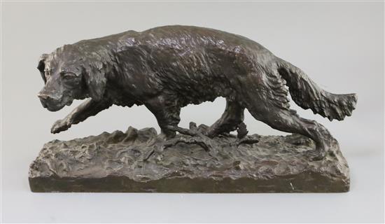 After Christopher Fratin. A bronze model of a retriever, 16in.